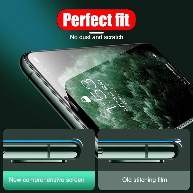 Pelindung Layar Tempered Glass 20000D Curved Untuk iPhone 11 12 13 Pro MAX Mini 6 6s 7 8 Plus SE 2020 2022 SE3