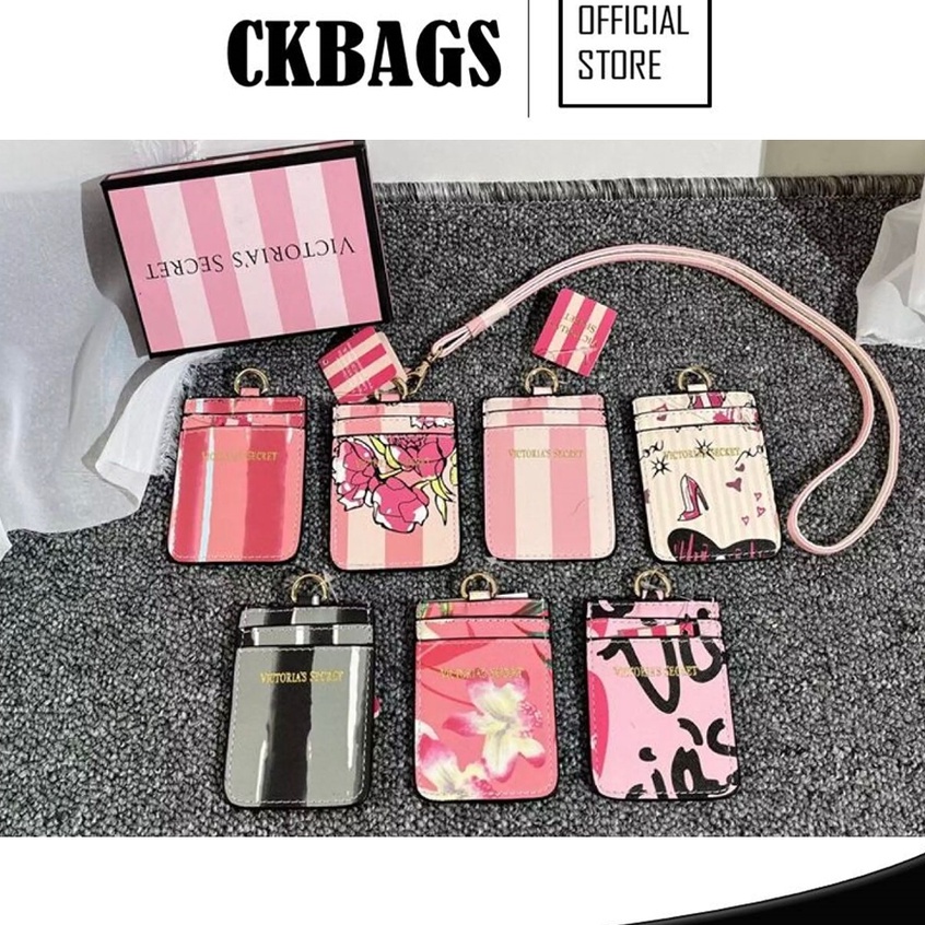 CARDHOLDER ID TEMPAT KARTU DOMPET KARTU TALI PICTORIA SECRET VS LANYARD WANITA IMPORT PREMIUM #3033