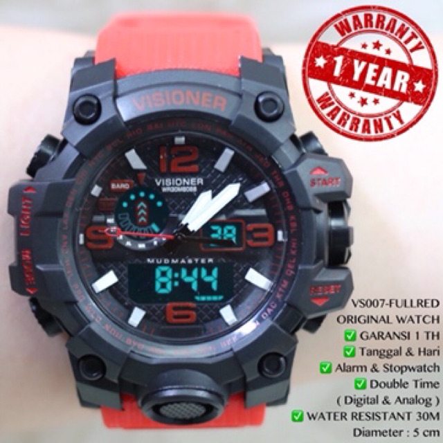 Jam Tangan PRIA ORIGINAL VISIONER free box anti air berenang GARANSI 1 tahun flash sale grosir VS007