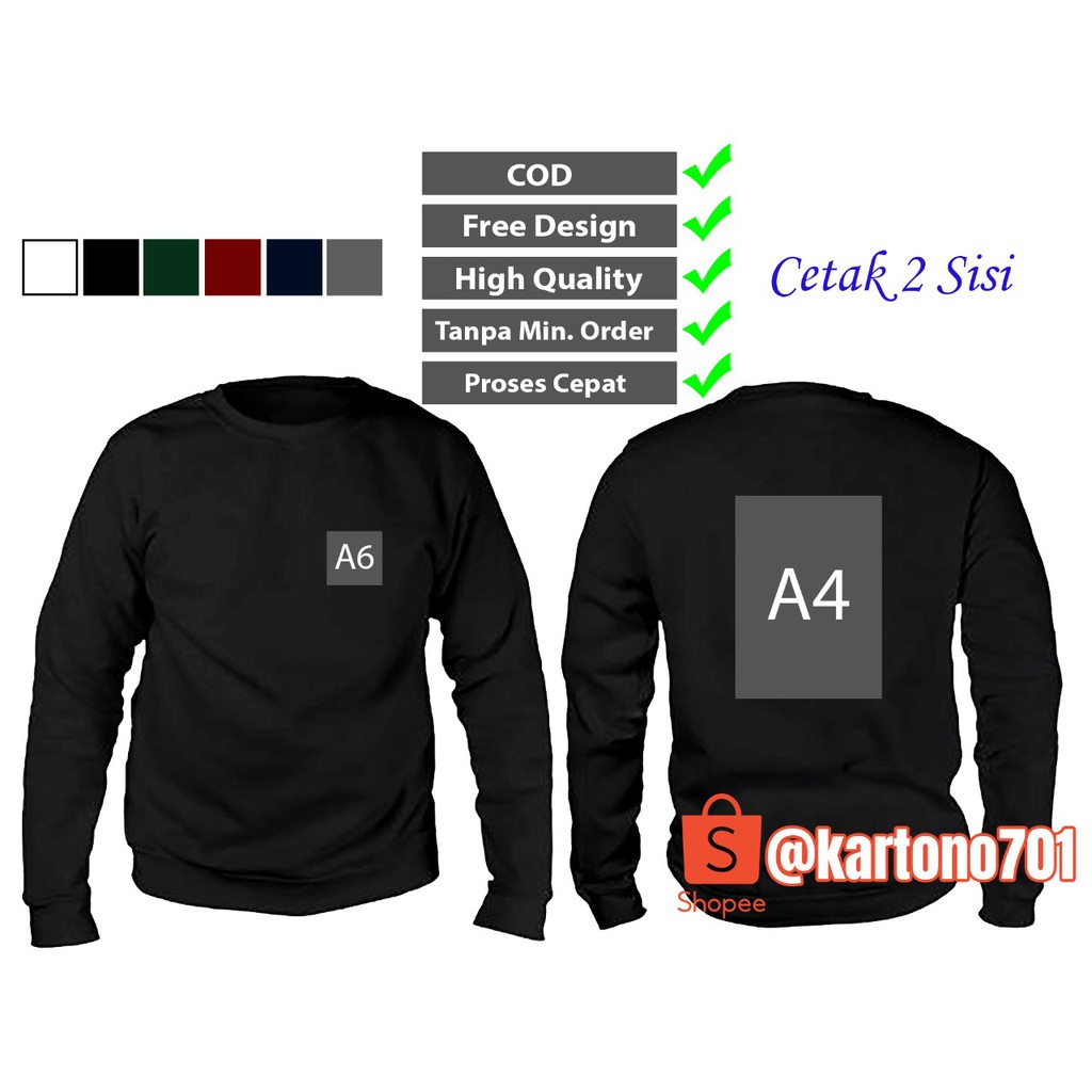 CUSTOM SWEATER / Babyterry Cotton / SABLON DTF / A7 Dan A4