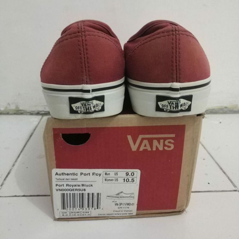 vans authentic size 15