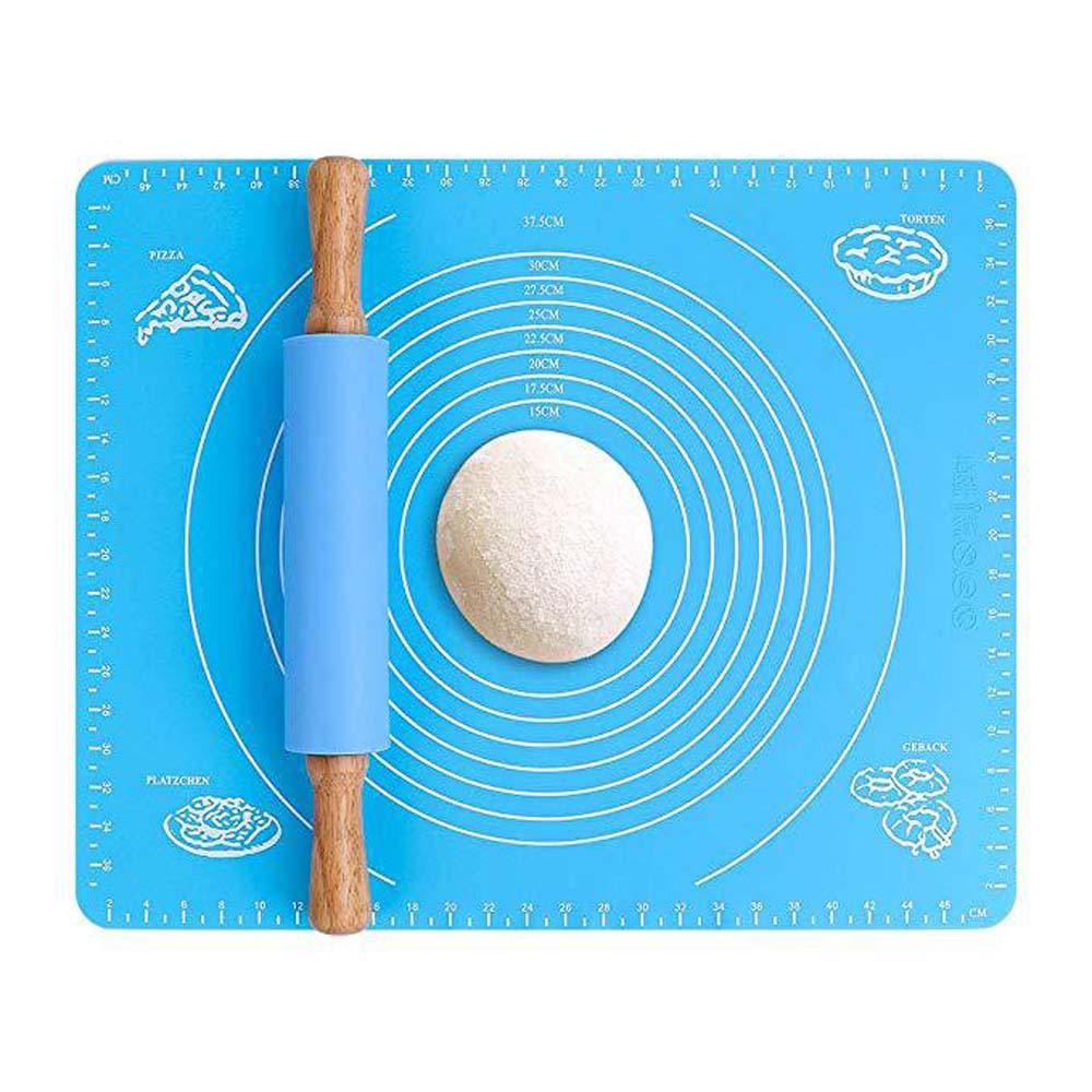 [Elegan] Baking Mat 40 * 30cm Non Stick Tahan Suhu Tinggi Dengan Pengukuran Silikon Tepung Rolling Alat Dapur Penebalan Rolling Adonan Liner Pad