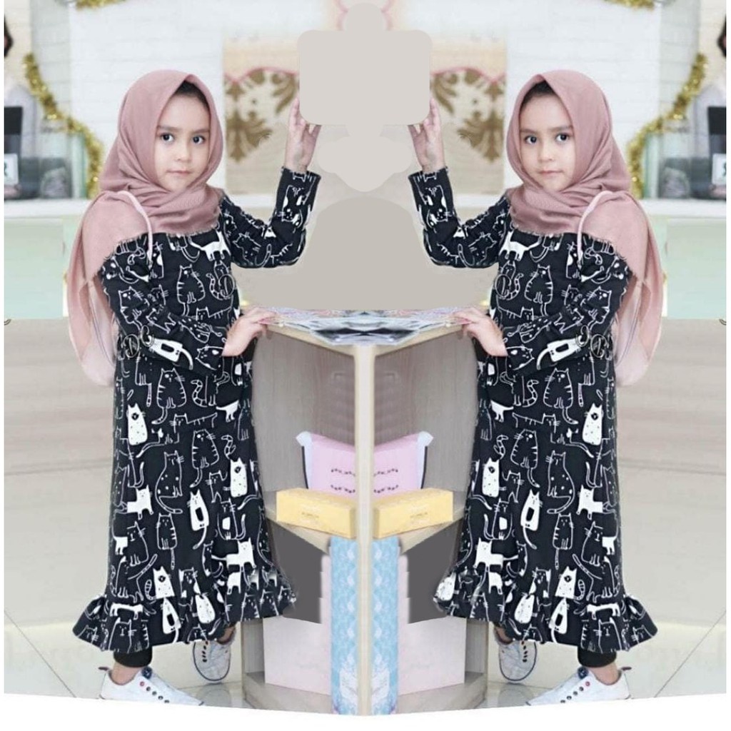 FASHION ANAK MIAW KIDS TUNIK MOTIF KUCING