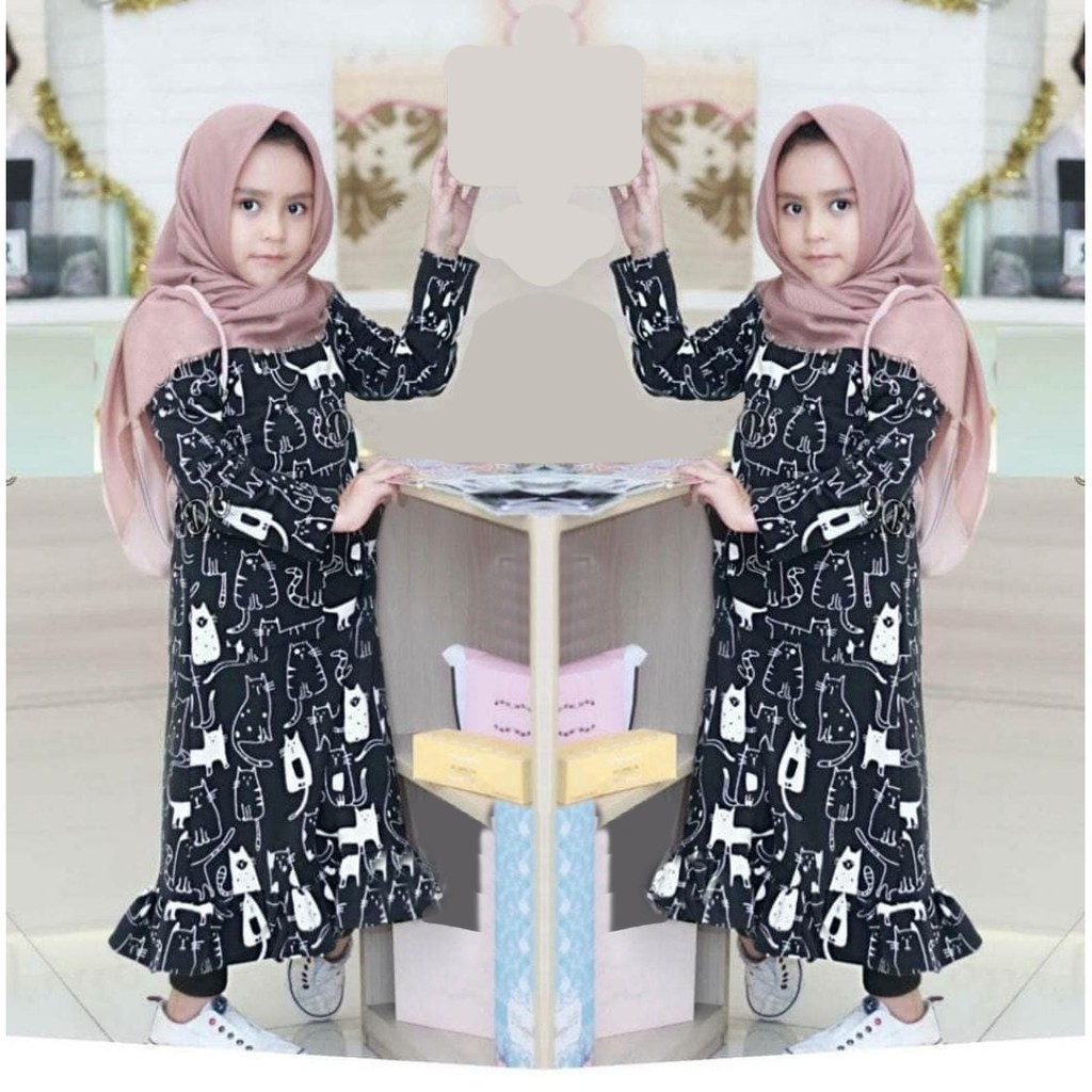 FASHION ANAK MIAW KIDS TUNIK MOTIF KUCING