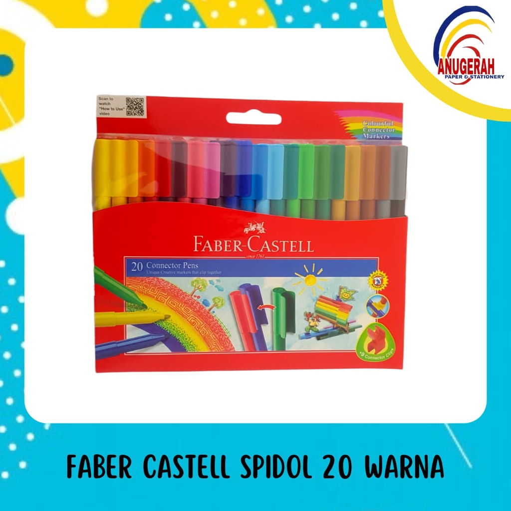 

SPIDOL FABER CASTELL 20 WARNA + CONNECTOR PEN (PCS)