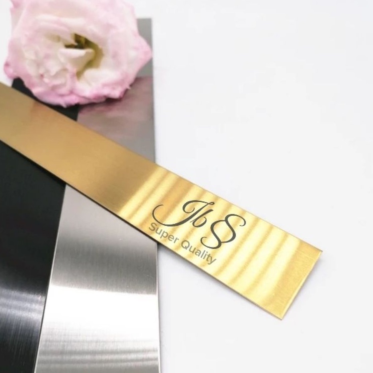 LIST STRIP HAIRLINE GOLD 10mmX305CMxT 0.8mm  STAINLESS SUS 201