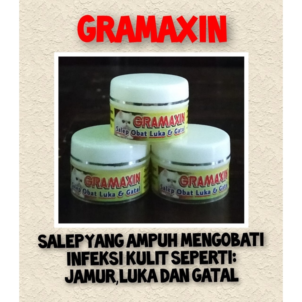 Gramaxin Salep obat luka dan gatal pada Kucing / Gramaxin obat Kucing luka Gatal 10 gr