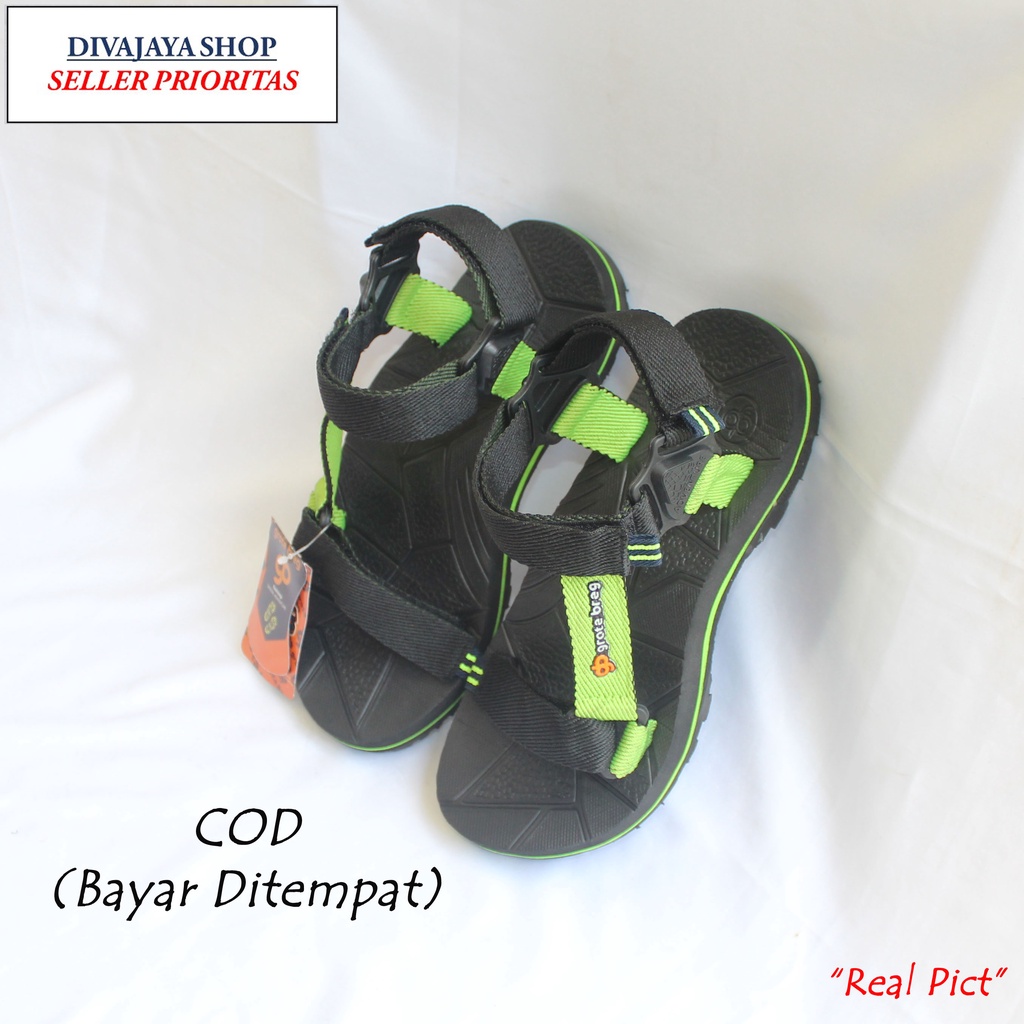 Sandal Pria Dan Wanita-Sandal Gunung Grote Breg Warna Hitam Hijau - Divajaya Shop