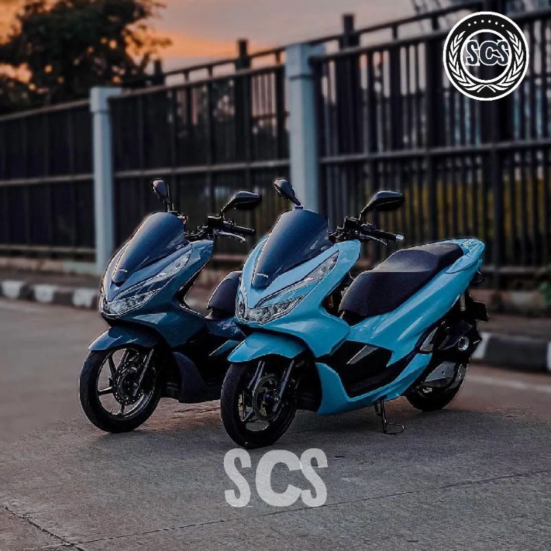 skotlet motor biru toska stiker skotlet biru toksa glossy dan doff merk profix