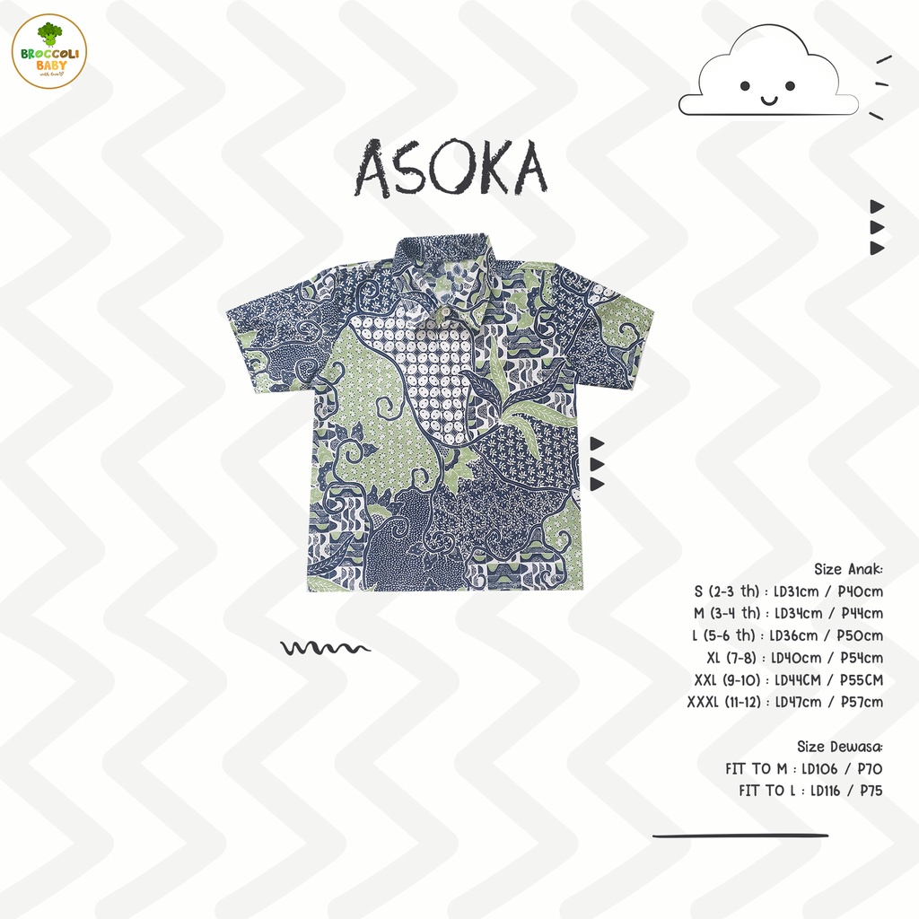 BROCCOLI BABY - Kemeja Batik Hem Anak ASOKA