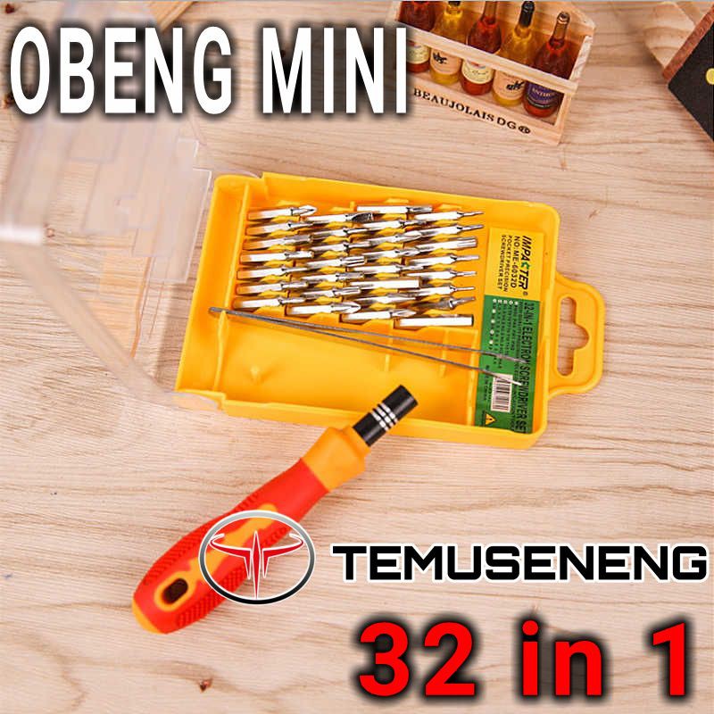 Jos !! Set Obeng Kecil Multifungsi 32 In 1 Obeng Mini Magnet Reparasi Hp Komputer Pc Laptop Jam