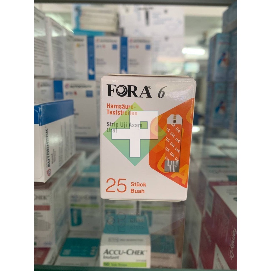 Fora 6 Plus Strip Asam Urat / Urid Acid Test Strip / isi 25's