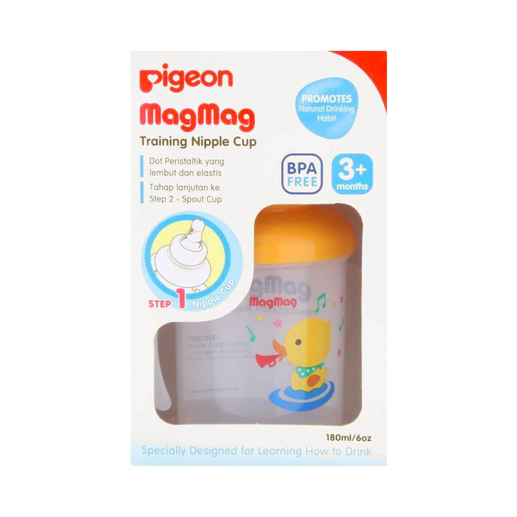 Pigeon MagMag Step 1 Training Nipple Cup Cangkir Minum Bayi 3+ Bulan 180ml