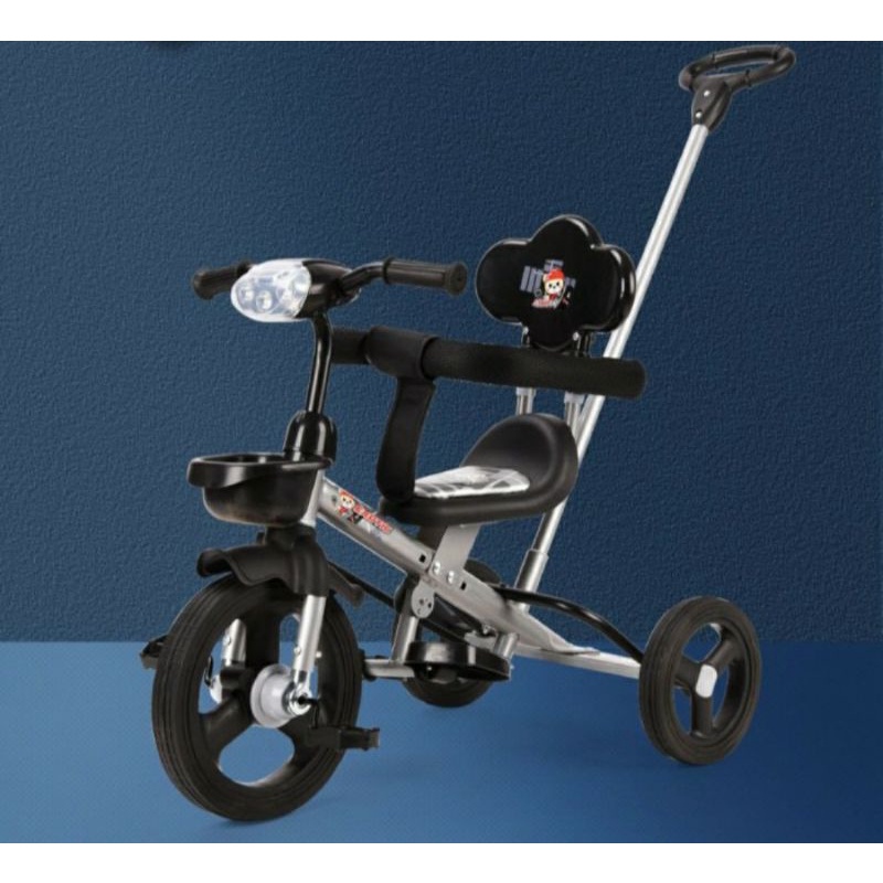 Sepeda Roda Tiga Anak Exotic 603-7&amp;606-1-7 Musik Lampu Dorongan Ban Karet