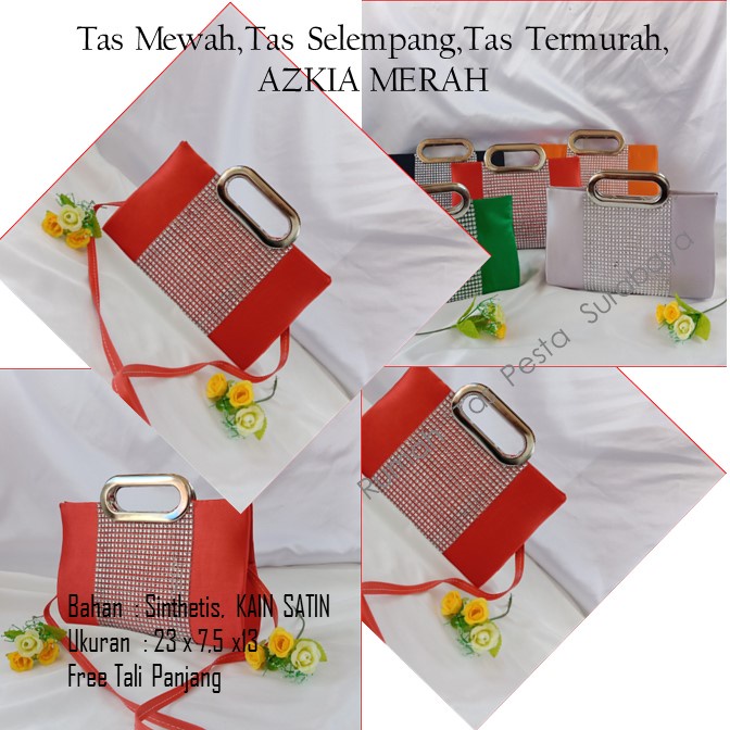 Tas Kondangan,Tas Gliter,Tas Cantik,AZKIA MERAH