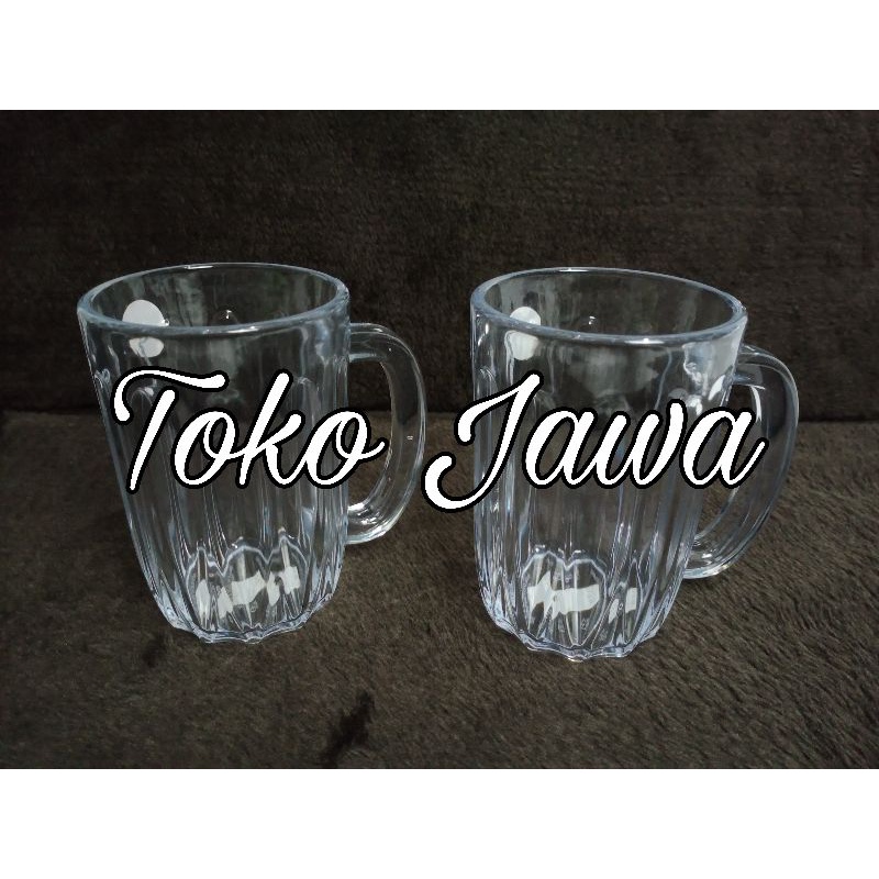 Gelas Plastik Gagang Putih Bening 400 ml