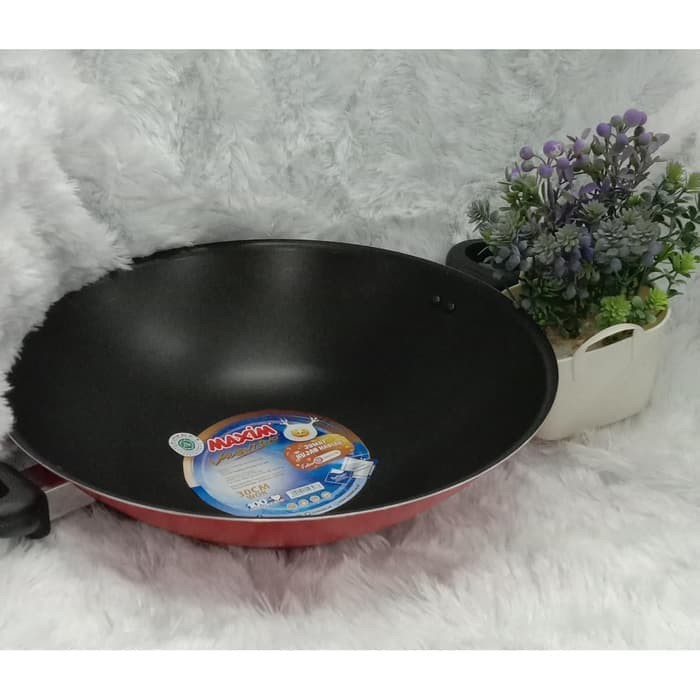 Maxim Valentino Wok Teflon 30 Cm Wajan Penggorengan