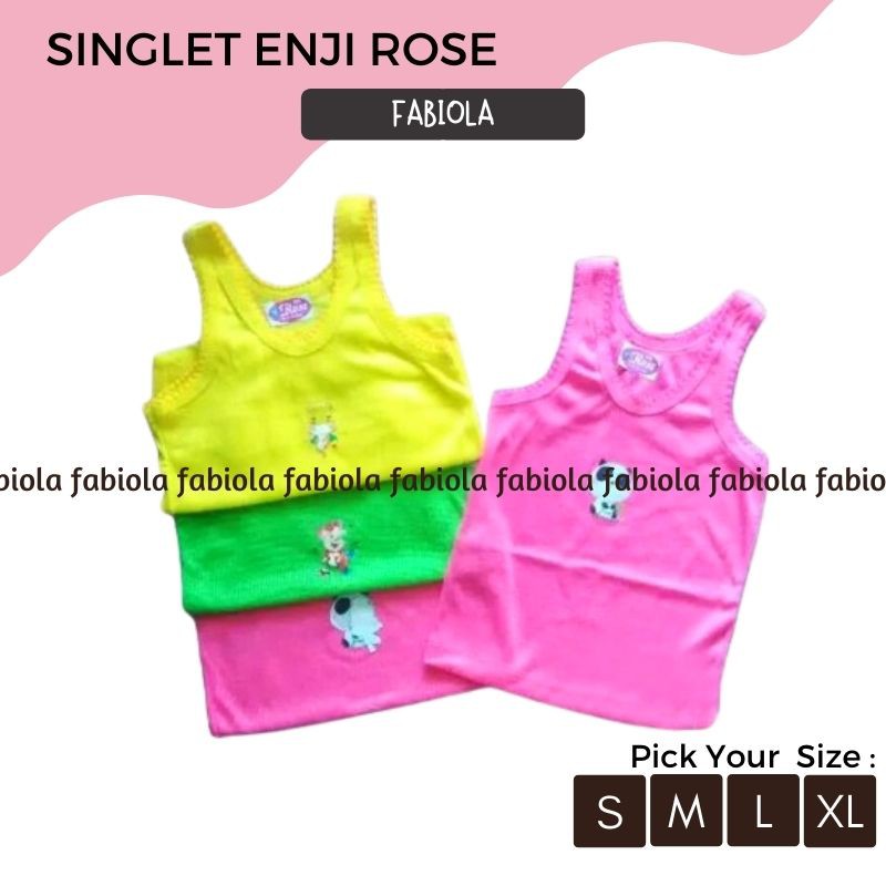 KAOS DALAM ANAK CEWEK SINGLET ENJI ROSE -FABIOLA.ID