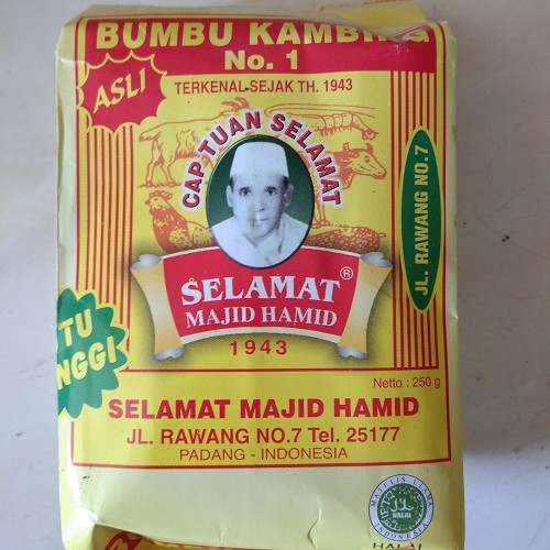 

Bumbu Pemasak Kambing Racikan Khusus H. Selamat Majid Hamid 250 Gram