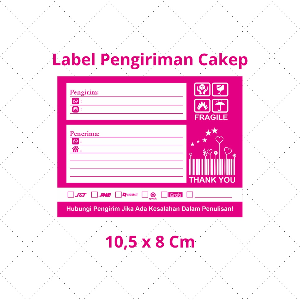 

Label Alamat Pengiriman Olshop Motif pinky