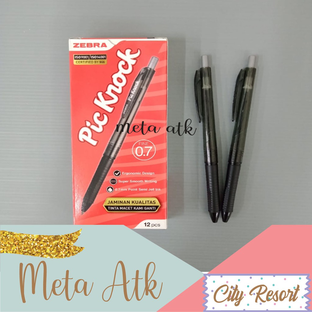 

Pulpen / Pen Pic Knock Zebra 0.7mm HitamUkuran