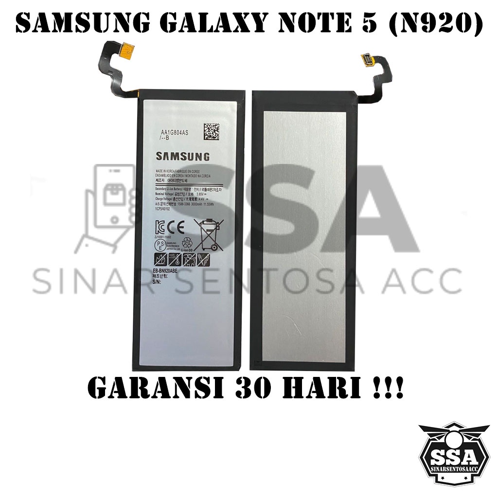 Baterai Original OEM Samsung Galaxy Note 5 N920 EB-BN920ABE N920A HP Ori Battery Batrai Batre Batu Batere GARANSI AWET MURAH