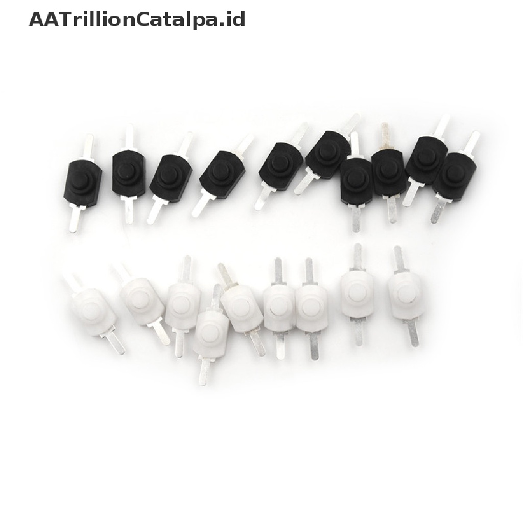 10 Pcs Saklar Tombol Tekan On Off Mini 12x8mm DC 1A Warna Hitam Untuk Senter Listrik