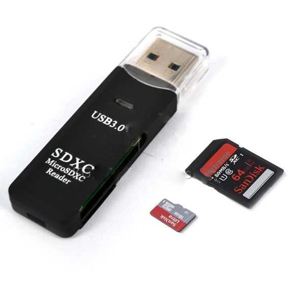 Card Reader USB 3.0 Untuk  MicroSD &amp; SD Card Mosunx