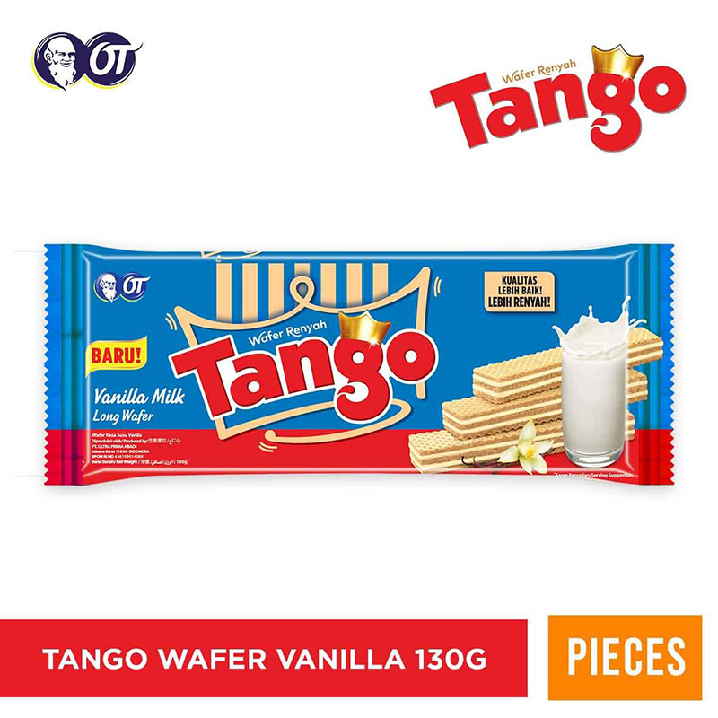 

TANGO Vanilla Milk Long Wafer - Wafer Panjang Rasa Susu Vanila 130g