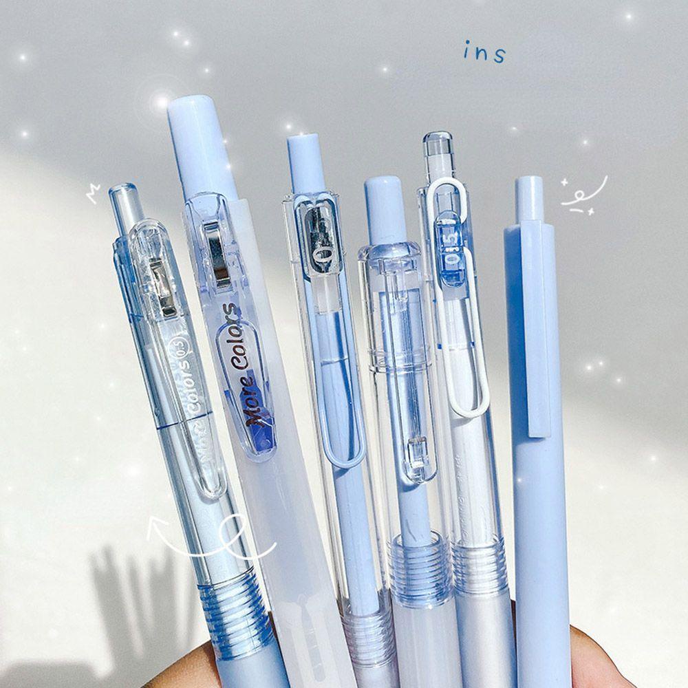 Nanas 6pcs /Set Gel Pulpen Set Hadiah Alat Tulis Kreatif Morandi Alat Tulis Berwarna Penanda