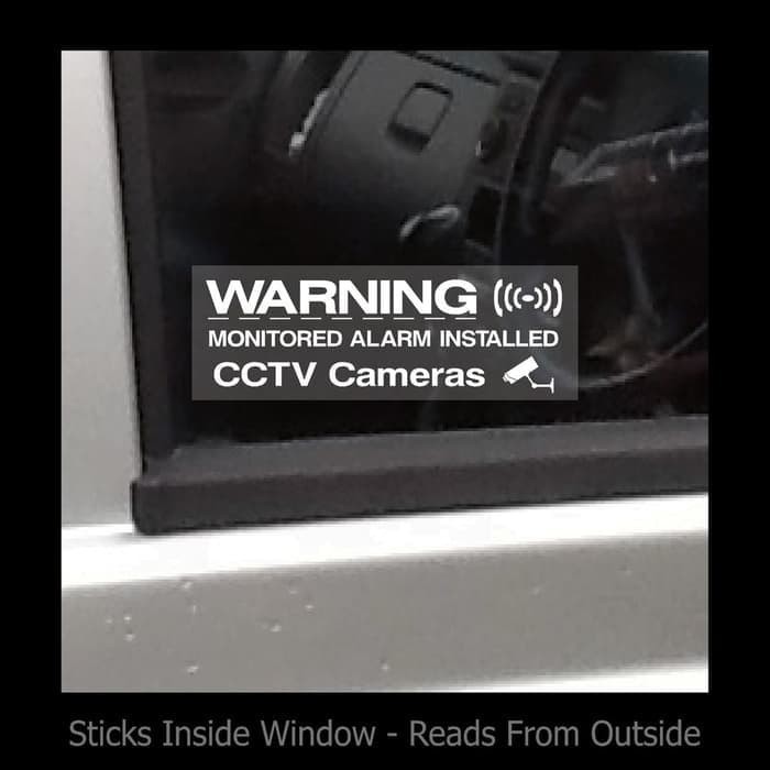 sticker mobil warning cctv camera monitoring alarm