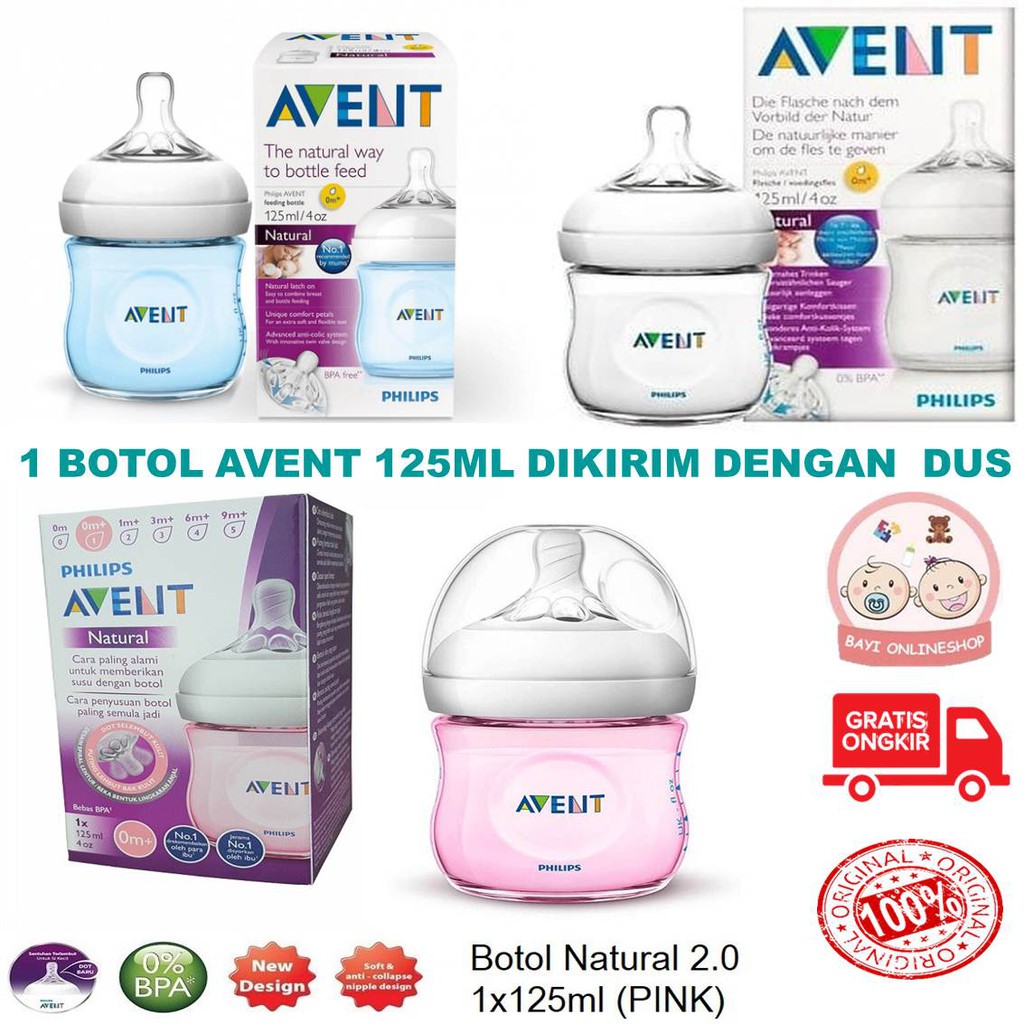 PHILIPS AVENT Botol Dot Susu Bayi Philips Single Bottle Natural ORIGINAL-BAYI ONLINE SHOP
