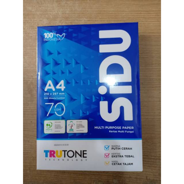 

HVS Sidu A4 70 gram (1bks isi 500 lembar)