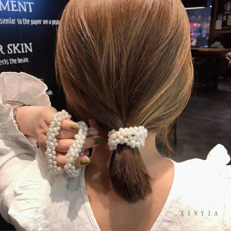 Dasi Rambut Mutiara Korea Elegan untuk Wanita / Cewek