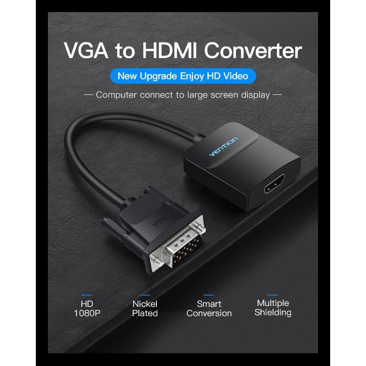 CONVERTER VENTION VGA TO HDMI+MICRO USB AUX PORT 0.15M / ACNBB