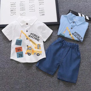 READY STOCK setelan anak  bagus  setelan kemeja baju  anak  