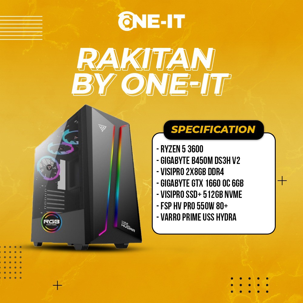 PC Rakitan Ryzen 5 3600 | gtx 1660 | RAM 16 GB | SSD 512 GB
