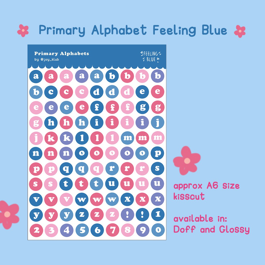 

Joy Klub - Feeling Blue Primary Alphabet Sticker Sheet (Cek Deskripsi) Sticker Deco Sticker Aesthetic Laptop