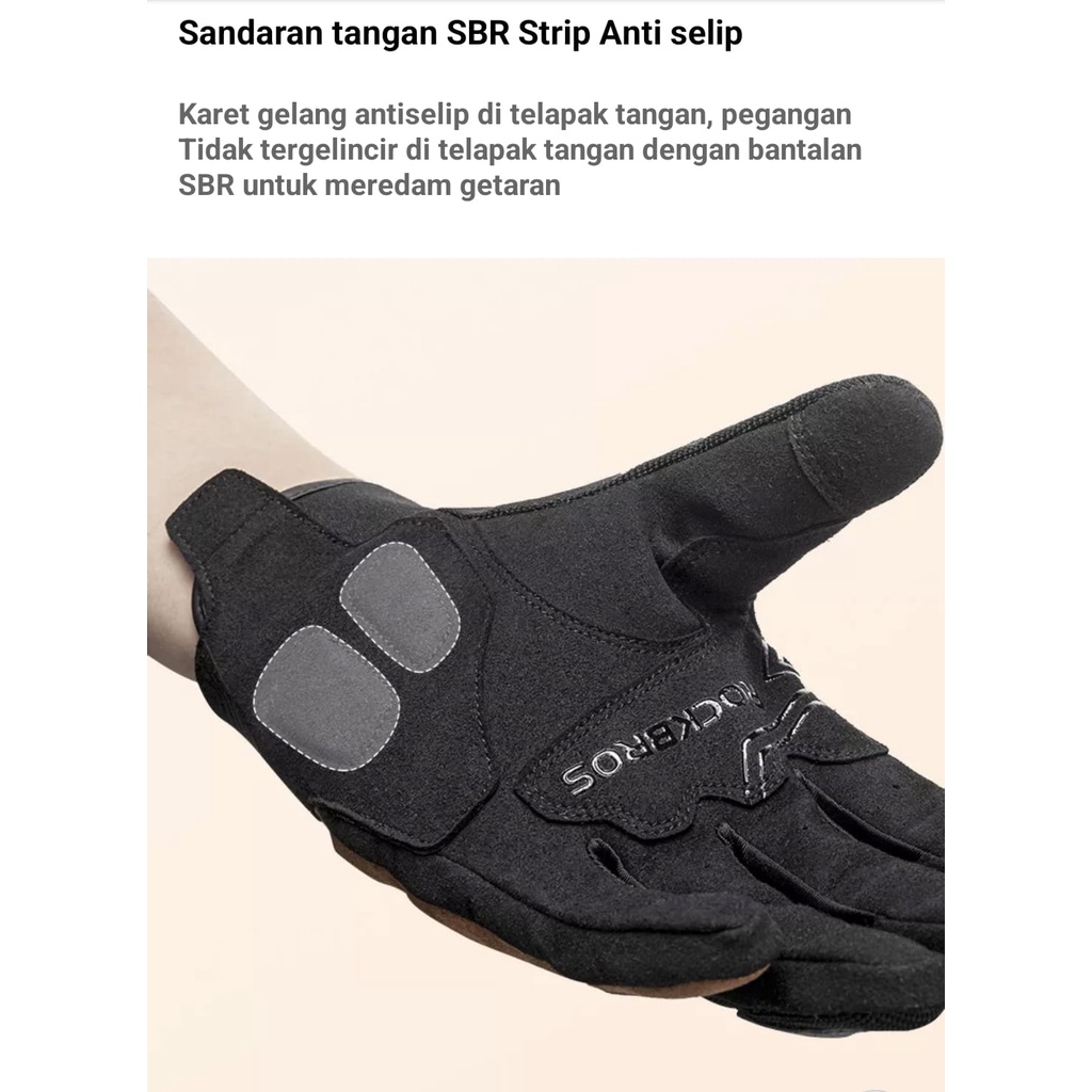 Rockbros Mt-003 Sarung tangan naik Motor &amp; sepeda bisa Touchscreen Gloves Unisex