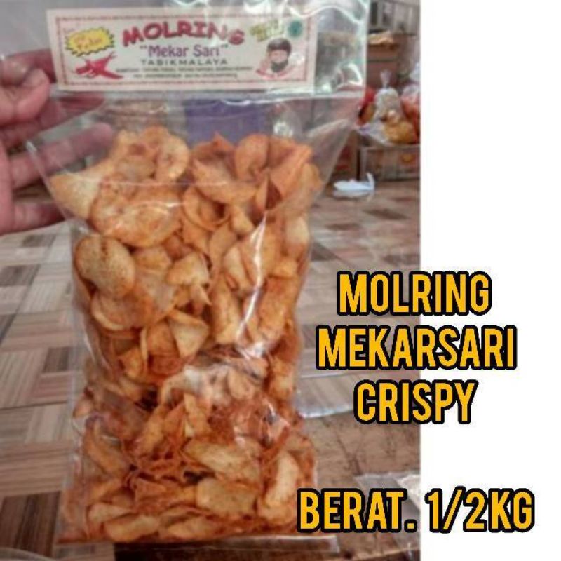 MOLRING MEKARSARI CRISPY  | 500 gram | MOLRING TASIKMALAYA | CEMILAN PEDAS | puspitasarisnack