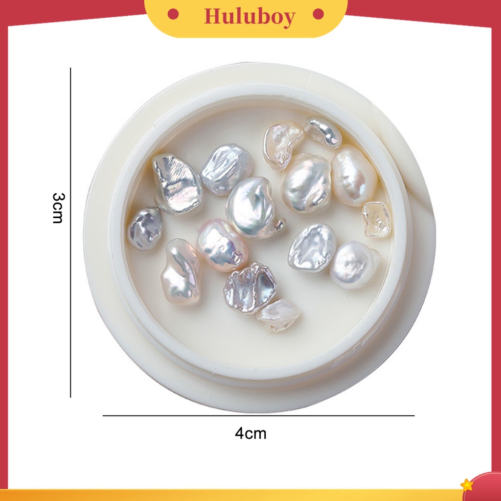 Huluboy Huluboy♡ 1 Kotak Mutiara Bentuk Kerang Batu Untuk Aksesoris Nail Art