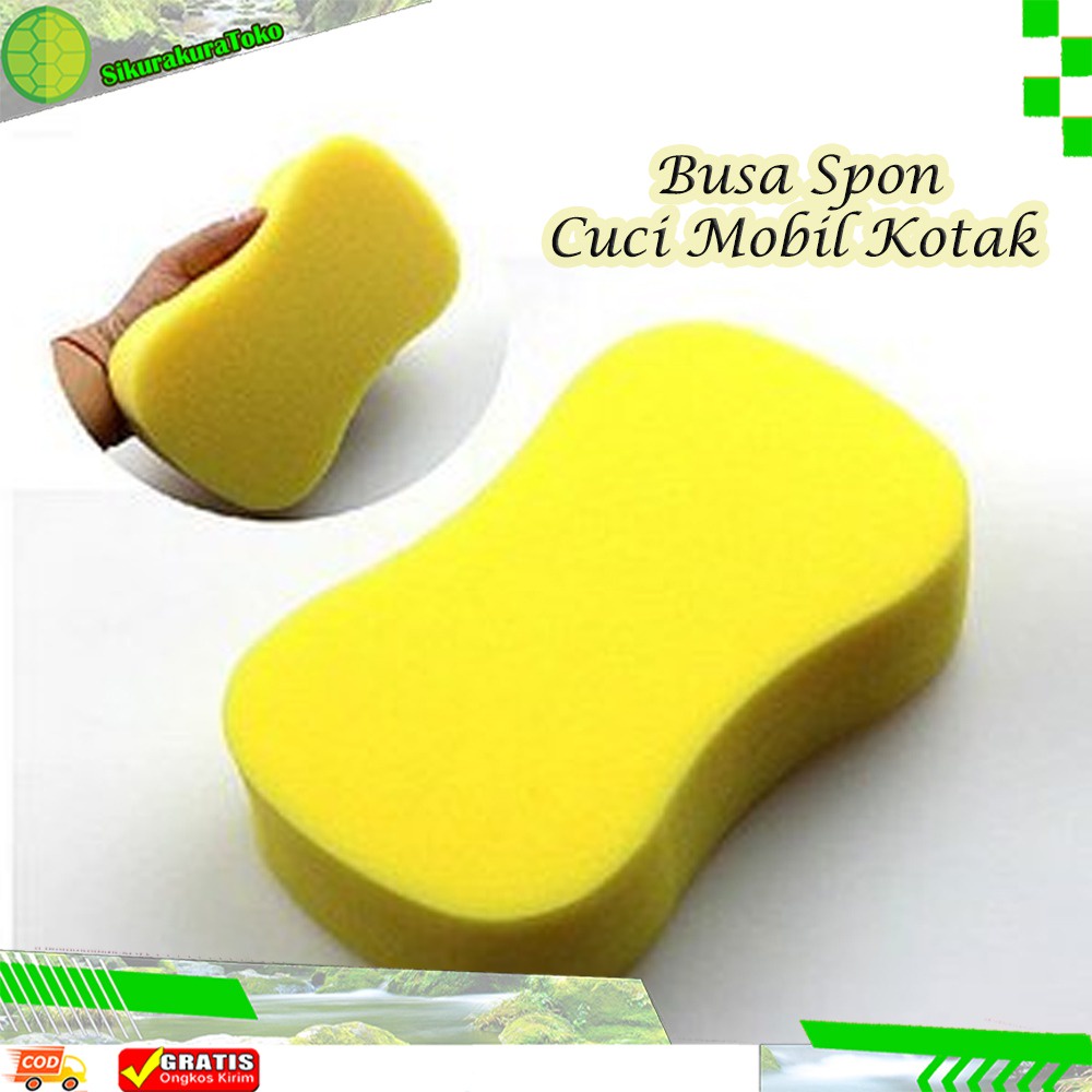 (SKR) Sponge Busa Cuci Mobil Motor Piring Kuning 8 Busa Foam Wash Tebal Spon