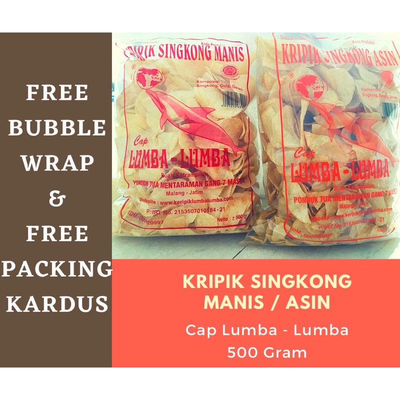 Kripik Singkong Lumba Lumba Manis Asin 500 Gram | Shopee ...