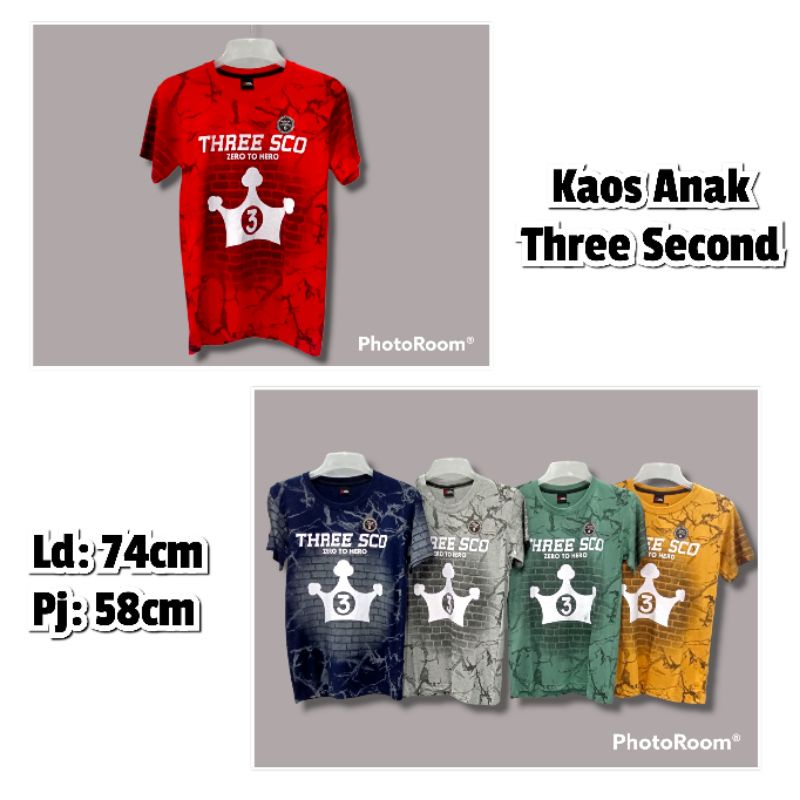 kaos anak three second