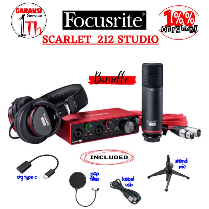 focusrite scarlett 2i2 studio paket soundcard usb