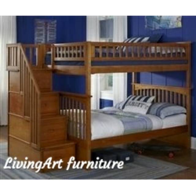 Ranjang tingkat | tempat tidur tingkat kayu