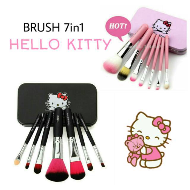 (BLACK PINK) BRUSH KUAS HELLO KITTY KALENG ISI 7