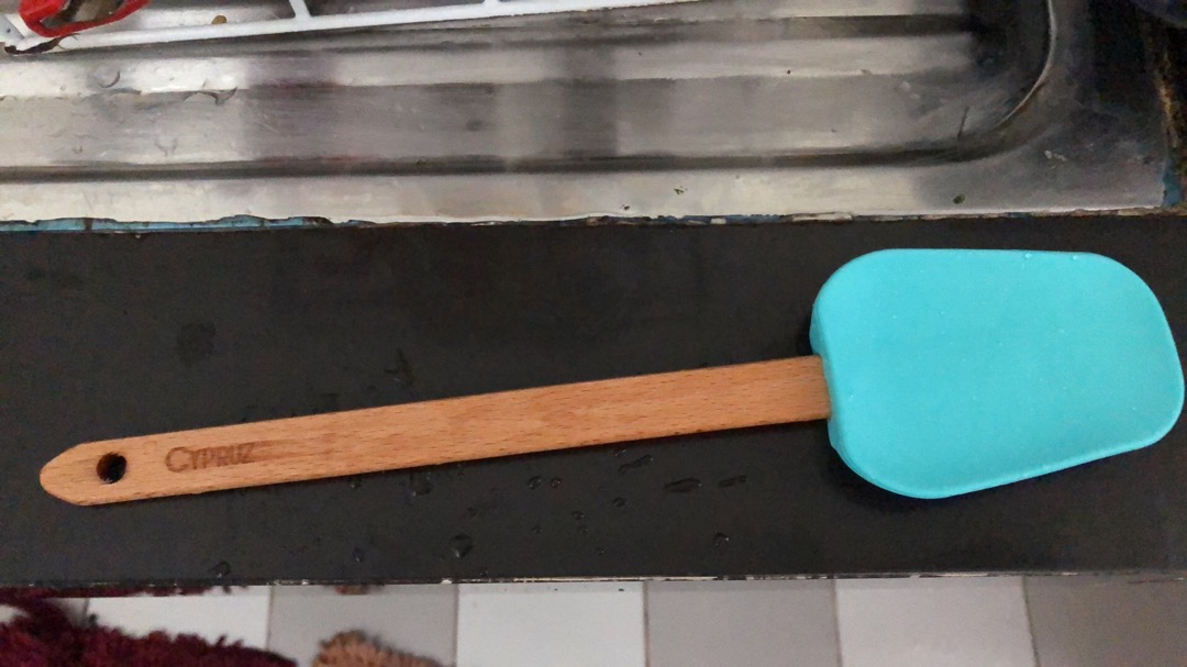 Spatula Spoon Silikon Cypruz Sendok Sodet Sutil Am1009 Gagang Bambu