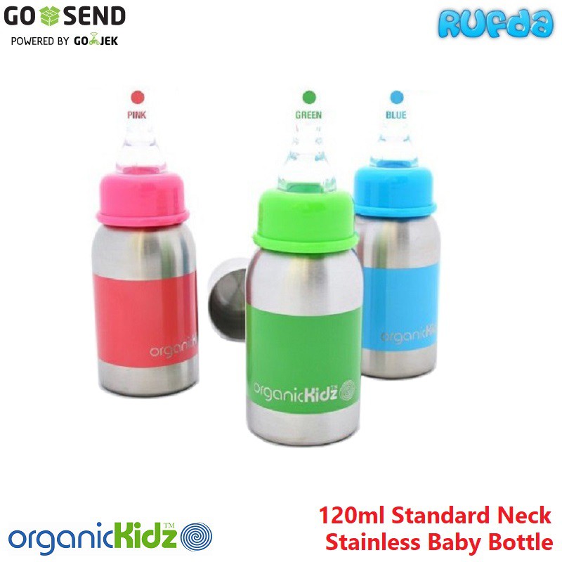 OrganicKidz 120ml Standard Neck Baby Bottle Botol Susu Stainless Organic Kidz