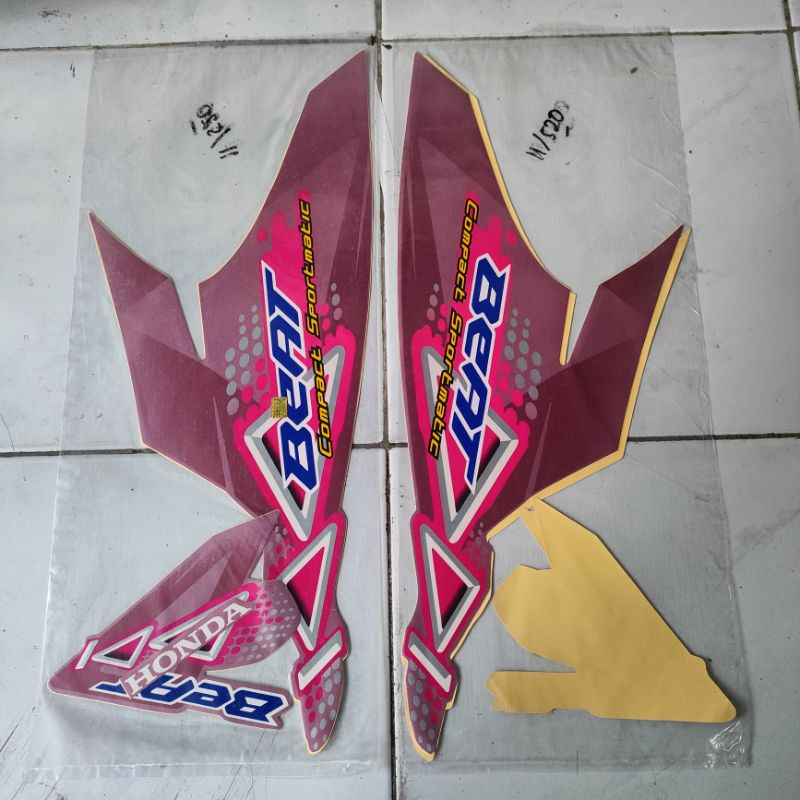 Striping sticker lis standar ori honda beat 2011 karbu warna pink